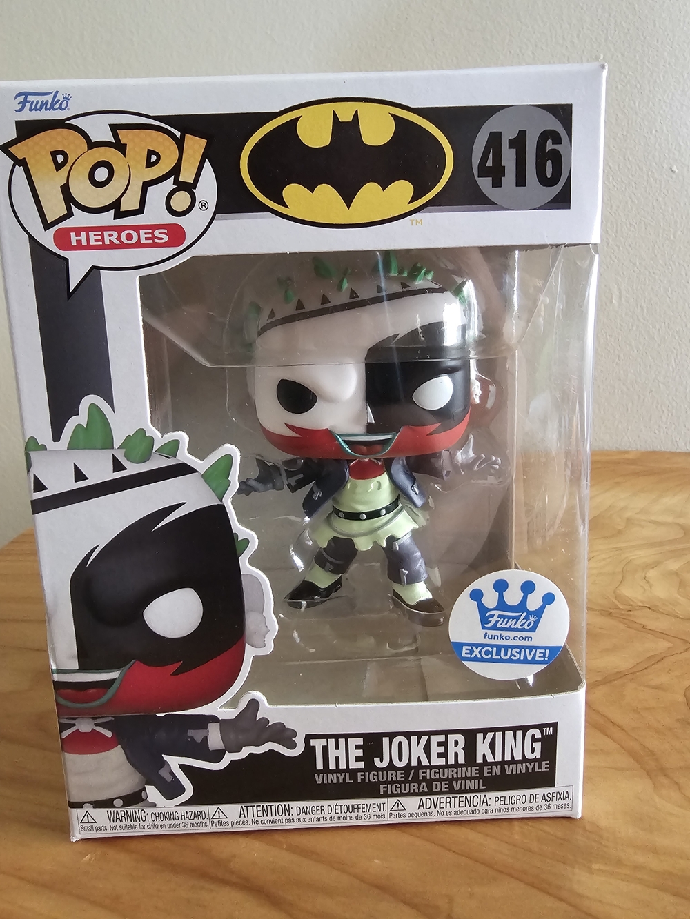 Funko Pop! Heroes 416 The Joker King Vinyl Figure - Black, White, Red, Green - Picture 2 of 7